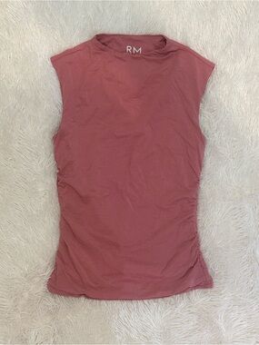 RM by Rebecca Minkoff Ruched Sleeveless Tank Dusty Rose Mauve elevated modern
